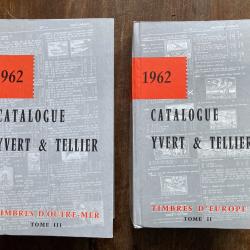 Catalogue Yvert et Tellier 1962, tomes 2 et 3 - Europe et Outre-mer - Philat&eacute;lie