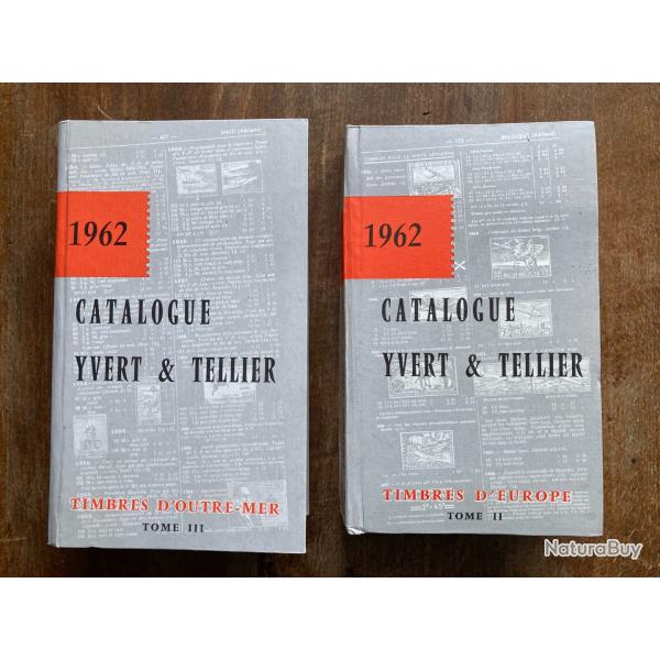 Catalogue Yvert et Tellier 1962, tomes 2 et 3 - Europe et Outre-mer - Philat�lie