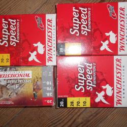 Lot cartouches Winchester cal. 20 70mm 28g