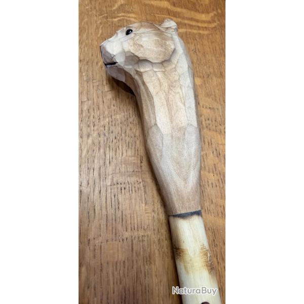 baton de marche tete marmotte