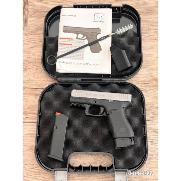 GLOCK 43X Silver Slide 9x19