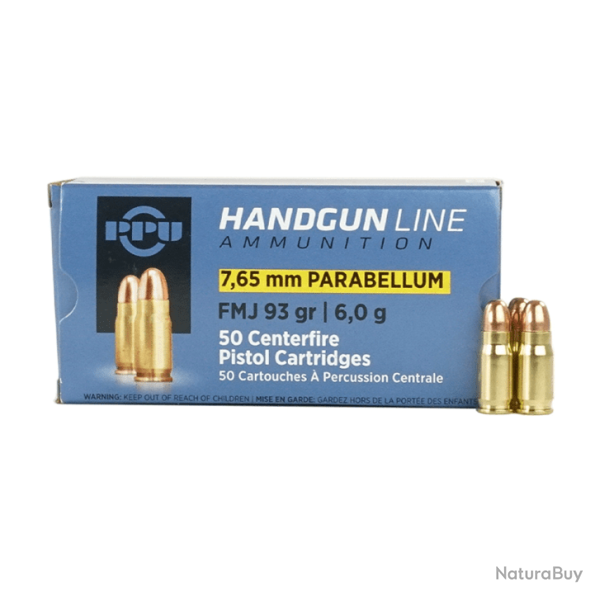 PPU 7,65 Parabellum 93grs FMJ x50