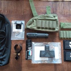 Lot chasse militaria tactique cadeau cagoule couteau police thor patch glock lampe