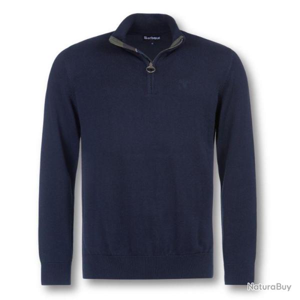 Pull Cotton Half Zip Knitted Jumper Barbour - Navy - Pull Knitted J Nav S
