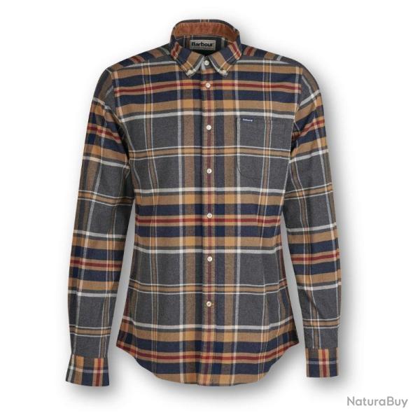 Chemise Barbour Ronan Tailored Checked Shirt Grey Marl - chem Ronan Grey MA L