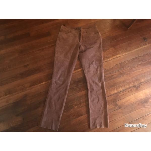 Pantalon daim marron clair