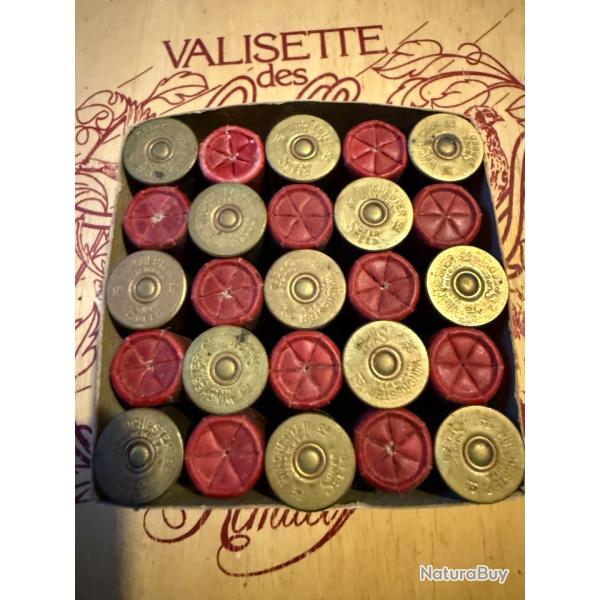 25 anciennes cartouches Winchester Super Speed - Cal. 12/70 - �tui papier rouge - Collection - Marqu
