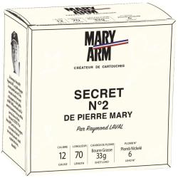 Cartouches MARY Calibre 12/70 Secret N&deg;2 33 g Num&eacute;ro 7,5 Bourre grasse