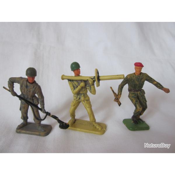 COFALU 1/32 - ARM�E FRAN�AISE : LOT 3 FIGURINES PARACHUTISTE + FANTASSINS