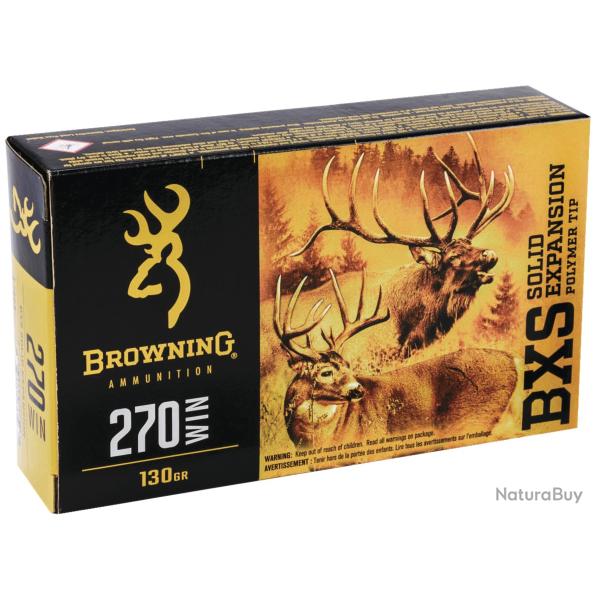 CARTOUCHES BROWNING BXS CALIBRE 270 Win 130GR 8,42 G (BOITE DE 20)
