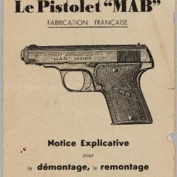 8 pages sur le pistolet MAB (d&eacute;montage / remontage) - VENDU PAR JEPERCUTE (m2893)