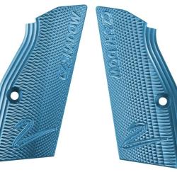 Plaquettes neuves en aluminium bleu au format standard en pour pistolet CZ SHADOW 2