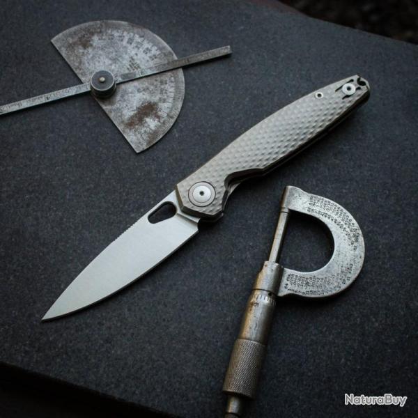 Couteau GiantMouse ACE REO Lame Acier CPM MagnaCut Manche Titane Frame Lock Made In Italy GM12153