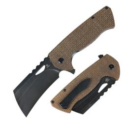 Couteau Tenable Leviathan Lame Acier D2 Manche Micarta Marron Liner Lock B1083A4