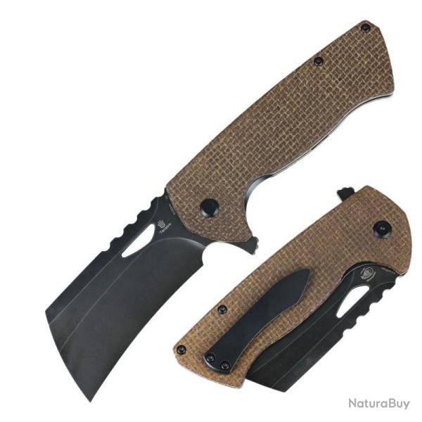 Couteau Tenable Leviathan Lame Acier D2 Manche Micarta Marron Liner Lock B1083A4