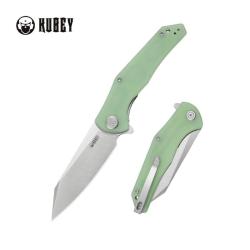 Couteau Pliant Kubey Flash Lame Acier 14C28N Manche G10 Jade Liner Lock KUB158R