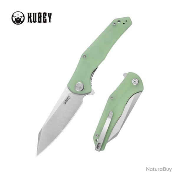Couteau Pliant Kubey Flash Lame Acier 14C28N Manche G10 Jade Liner Lock KUB158R