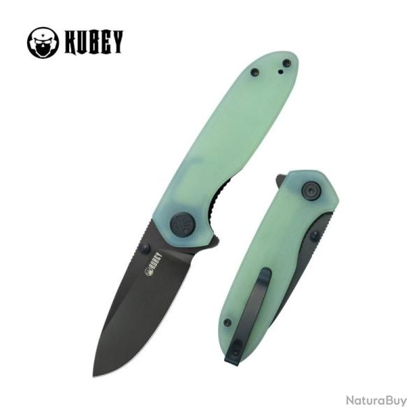 Couteau Pliant Kubey Belus Lame Acier 14C28N Manche G10 Jade Liner Lock KUB342K