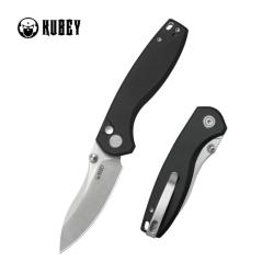 Couteau Pliant Kubey Pard Lame Acier 14C28N Manche G10 Noir Button Lock KUB423A