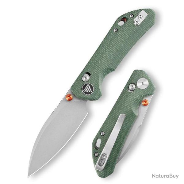 Couteau Trivisa Otter Lame Acier 14C28N Manche Micarta Vert Crossbar Lock TVJM14GM14