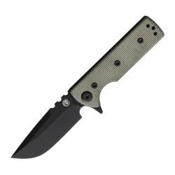 Couteau Chaves T.A.K. Redencion Drop Point Lame Acier Elmax Noire Manche Micarta Vert CHAV14476
