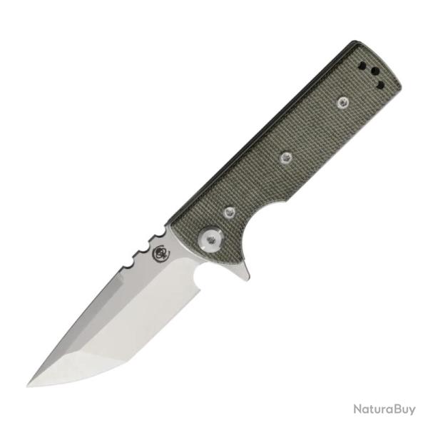 Couteau Chaves T.A.K. Redencion Tanto Lame Acier Elmax Manche Micarta Vert Linerlock CHAV14475