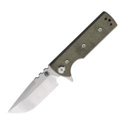 Couteau Chaves T.A.K. Redencion Drop Point Lame Acier Elmax Manche Micarta Vert Linerlock CHAV14474