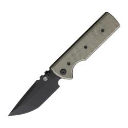 Couteau Chaves NTAK Redencion Tanto Lame Acier Elmax Noire Manche Micarta Vert Linerlock CHAV14473