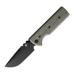 Couteau Chaves NTAK Redencion Drop Point Lame Acier Elmax Noire Manche Micarta Vert CHAV14472