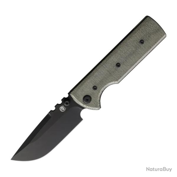 Couteau Chaves NTAK Redencion Drop Point Lame Acier Elmax Noire Manche Micarta Vert CHAV14472