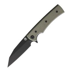Couteau Chaves Sangre Street Wharncliffe Lame Acier Elmax Noire Manche Micarta Vert CHAV14467