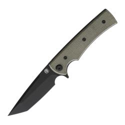 Couteau Chaves Liberation Street Tanto Lame Acier Elmax Noire Manche Micarta Vert CHAV14465