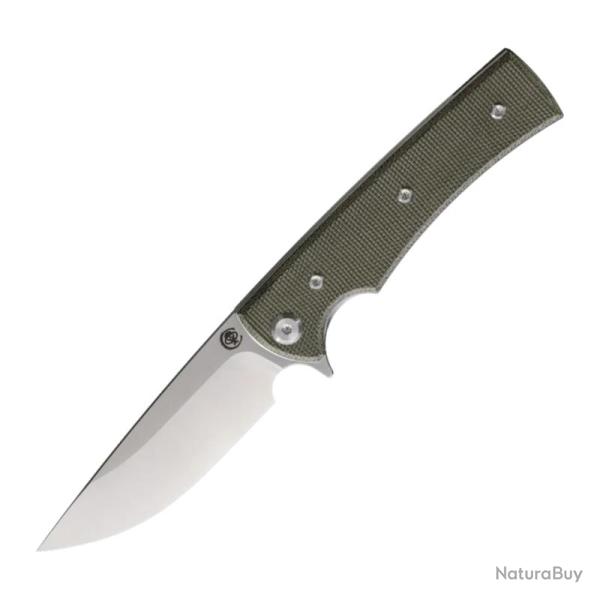 Couteau Chaves Liberation Street Drop Point Lame Acier Elmax Manche Micarta Vert Linerlock CHAV14462
