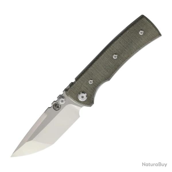 Couteau Chaves Redencion Street Tanto Lame Acier Elmax Manche Micarta Vert Linerlock CHAV14459
