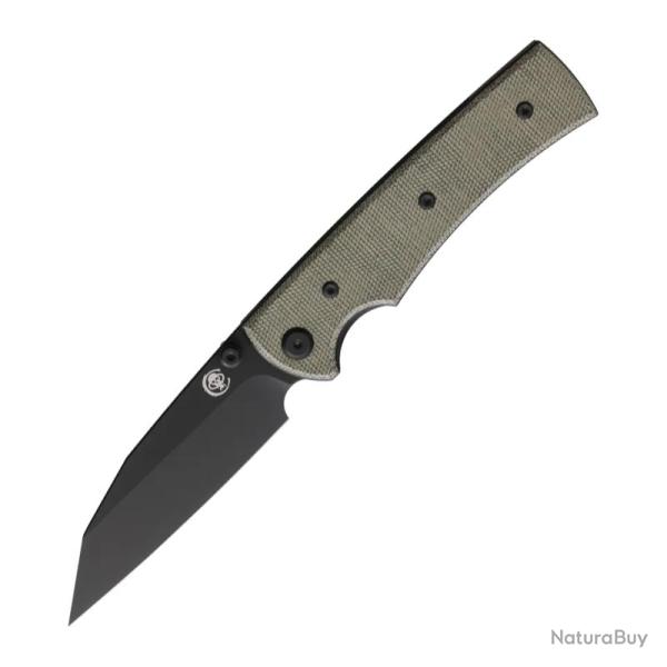 Couteau Chaves Sangre 229 Wharncliffe Lame Acier Elmax Noire Manche Micarta Vert Linerlock CHAV14455
