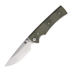 Couteau Chaves Liberation 229 Drop Point Lame Acier Elmax Manche Micarta Vert Linerlock CHAV14450