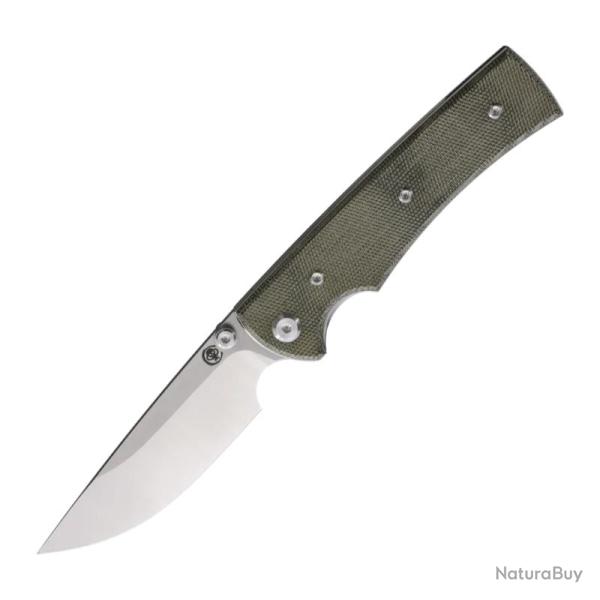 Couteau Chaves Liberation 229 Drop Point Lame Acier Elmax Manche Micarta Vert Linerlock CHAV14450