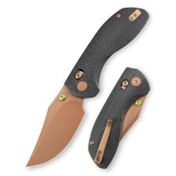 Couteau Trivisa Hippo Lame Acier 14C28N Manche Carbone G10 Crossbar Lock TVJM15CG14