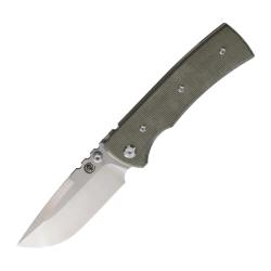 Couteau Chaves Redencion 229 Drop Point Lame Acier Elmax Manche Micarta Vert Linerlock CHAV14446