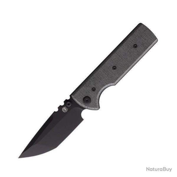 Couteau Pliant Chaves NTAK Tanto Lame Acier Elmax Noire Manche Micarta Noir Linerlock CHAV14331