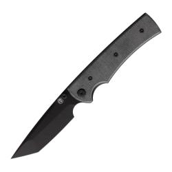 Couteau Chaves Liberation 229 Tanto Lame Acier Elmax Noire Manche Micarta Noir Linerlock CHAV14315