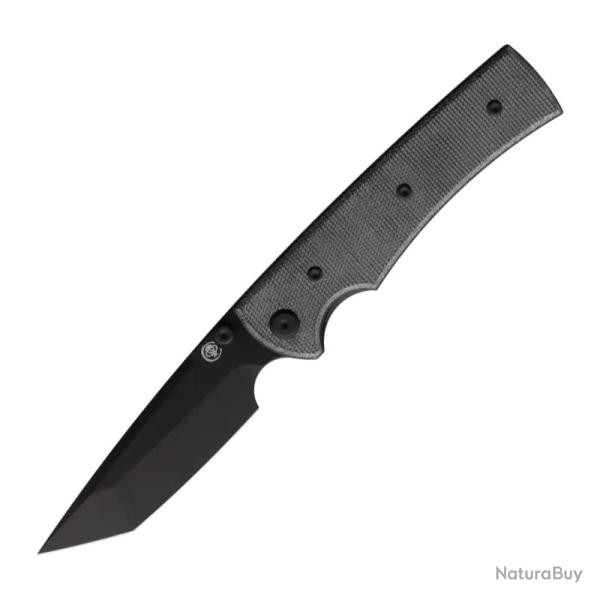 Couteau Chaves Liberation 229 Tanto Lame Acier Elmax Noire Manche Micarta Noir Linerlock CHAV14315