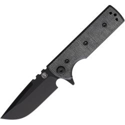 Couteau Chaves T.A.K. Drop Point Lame Acier Elmax Noire Manche Micarta Noir Linerlock CHAV14240