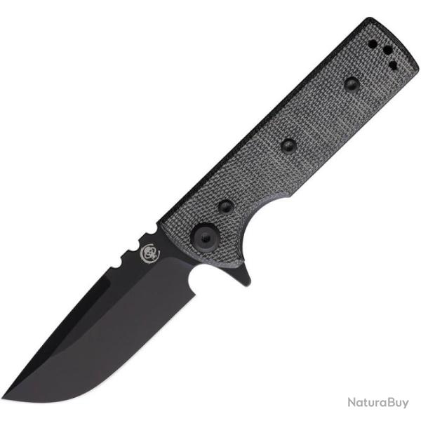 Couteau Chaves T.A.K. Drop Point Lame Acier Elmax Noire Manche Micarta Noir Linerlock CHAV14240