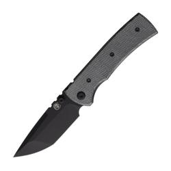 Couteau Chaves Redencion 229 Tanto Lame Acier Elmax Noire Manche Micarta Noir Linerlock CHAV14233