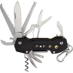 Couteau Multi-outils S-TEC Multi Function Lame Inox Manche Aluminium Noir Slip Joint STT200406BK
