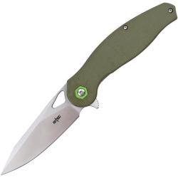 Couteau Pliant S-TEC TS502 Lame Acier 14C28N Sandvik Manche G10 Vert Linerlock STTS502GN