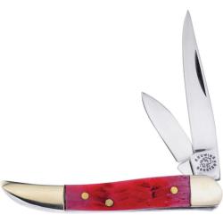 Couteau Pliant Frost Cutlery Toothpick Lame Acier Inox Manche Os Piqu&eacute; Rouge Slip Joint FCR973RPB