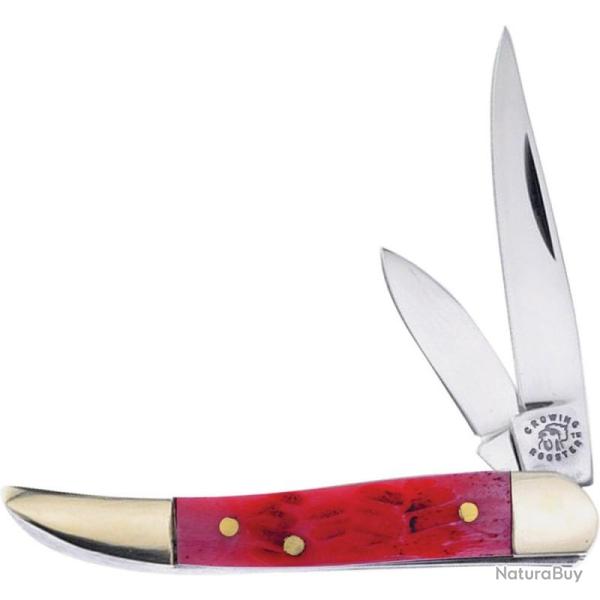 Couteau Pliant Frost Cutlery Toothpick Lame Acier Inox Manche Os Piqu� Rouge Slip Joint FCR973RPB