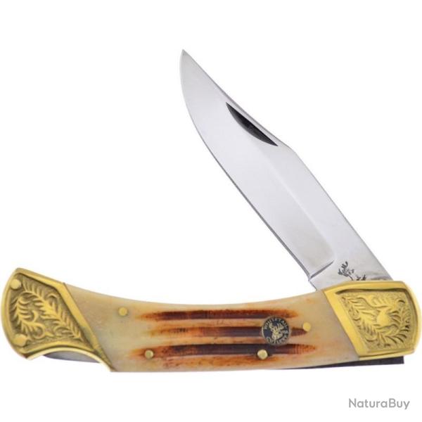 Couteau Pliant Frost Cutlery Bear Claw Lame Acier Inox Manche Os Fa�on Cerf Beige Lockback FWT072RMS